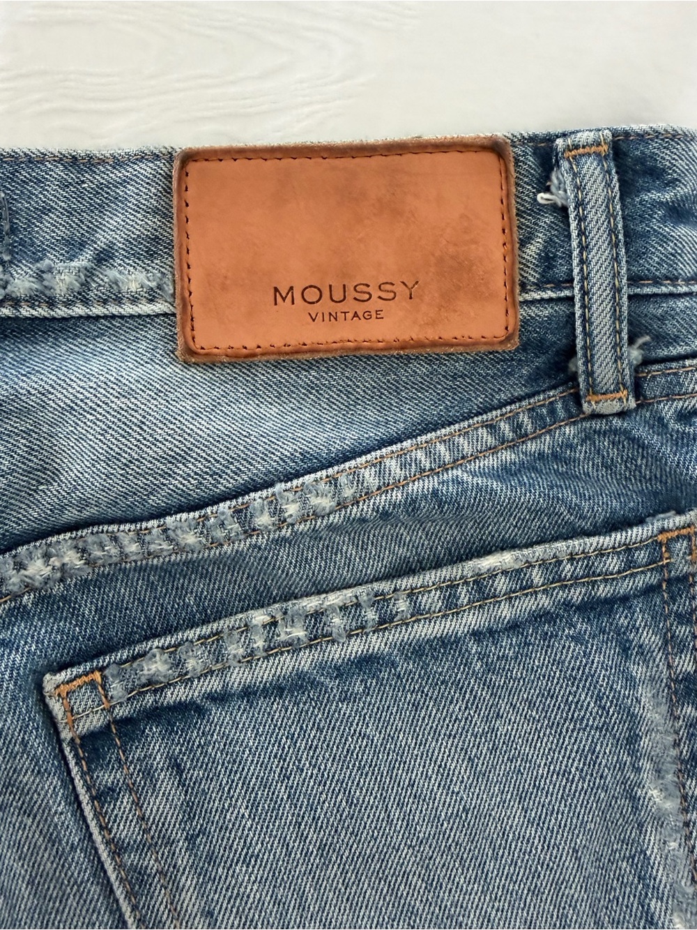 Moussy Distressed Blue Straight-Leg Jeans - Picture 6 of 8